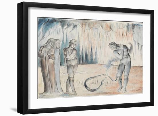 Illustrations to Dante's 'Divine Comedy', the Serpent Attacking Buoso Donati-William Blake-Framed Giclee Print