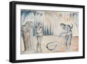 Illustrations to Dante's 'Divine Comedy', the Serpent Attacking Buoso Donati-William Blake-Framed Giclee Print