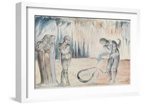 Illustrations to Dante's 'Divine Comedy', the Serpent Attacking Buoso Donati-William Blake-Framed Giclee Print