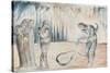 Illustrations to Dante's 'Divine Comedy', the Serpent Attacking Buoso Donati-William Blake-Stretched Canvas