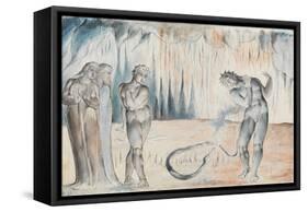 Illustrations to Dante's 'Divine Comedy', the Serpent Attacking Buoso Donati-William Blake-Framed Stretched Canvas