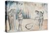 Illustrations to Dante's 'Divine Comedy', the Serpent Attacking Buoso Donati-William Blake-Stretched Canvas