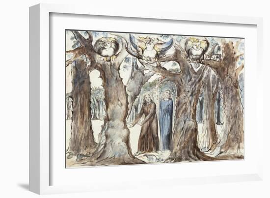 Illustrations to Dante's Divine Comedy, the Wood of the Self-Murderers-William Blake-Framed Giclee Print