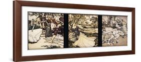 Illustrations to the Morte d'Arthur: Sir Galahad Draws the Sword of Balin f-Arthur Rackham-Framed Giclee Print