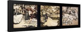Illustrations to the Morte d'Arthur: Sir Galahad Draws the Sword of Balin f-Arthur Rackham-Framed Giclee Print