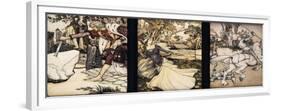 Illustrations to the Morte d'Arthur: Sir Galahad Draws the Sword of Balin f-Arthur Rackham-Framed Giclee Print