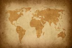 World Map-Vintage-ilolab-Art Print