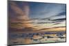 Ilulissat Icefjord also called kangia or Ilulissat Kangerlua, sunset over Disko Bay. Greenland-Martin Zwick-Mounted Photographic Print