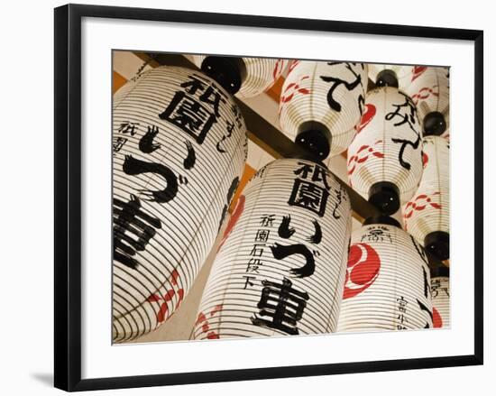 Iluminated Paper Lanterns at Yasaka Shrine in Kyoto-Rudy Sulgan-Framed Photographic Print