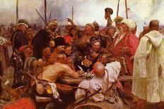 Zaraporoski Cossacks Send the Turkish Sultan Mahmoud Iv a Letter-Ilya Repin-Art Print