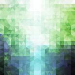 Abstract Green and Blue Triangle Pattern-ilyianne-Framed Stretched Canvas