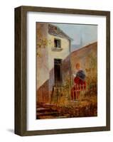 Im Hausgarten Garden-Carl Spitzweg-Framed Art Print