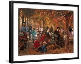 Im Jardin de Luxembourg. 1876-Adolph von Menzel-Framed Giclee Print