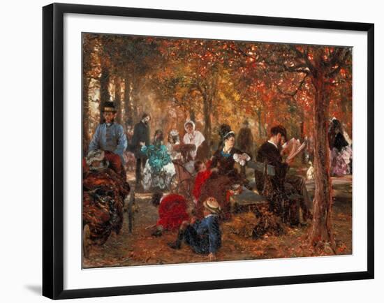 Im Jardin de Luxembourg. 1876-Adolph von Menzel-Framed Giclee Print