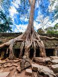 Ancient Khmer Architecture. Ta Prohm Temple with Giant Banyan Tree at Angkor Wat Complex, Siem Reap-Im Perfect Lazybones-Framed Photographic Print