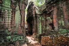 A Prohm Temple with Giant Banyan Trees at Angkor Wat Complex Siem Reap Cambodia-Im Perfect Lazybones-Framed Photographic Print