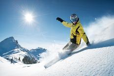 Young Snowboarder in Deep Powder - Extreme Freeride-IM_photo-Photographic Print