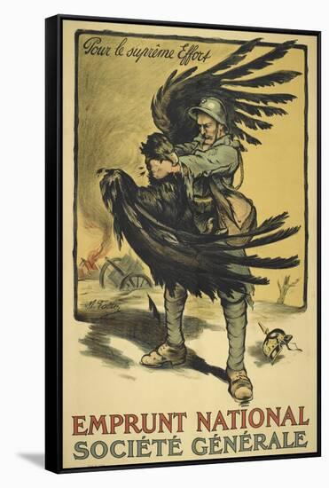 Image Of a French Soldier Strangling a Large Bird (Representing Germany ?).-null-Framed Stretched Canvas