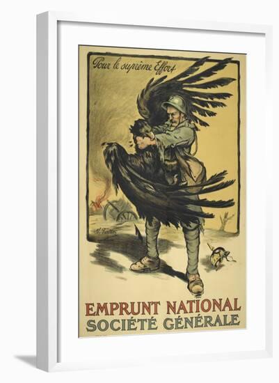 Image Of a French Soldier Strangling a Large Bird (Representing Germany ?).-null-Framed Giclee Print