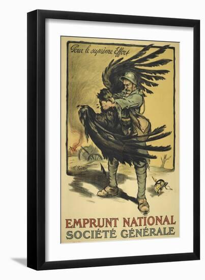 Image Of a French Soldier Strangling a Large Bird (Representing Germany ?).-null-Framed Giclee Print