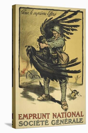 Image Of a French Soldier Strangling a Large Bird (Representing Germany ?).-null-Stretched Canvas