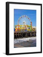 Image of a Popular Destination; the Pier at Santa Monica, Ca. with a View of the Ferris Wheel-Littleny-Framed Photographic Print