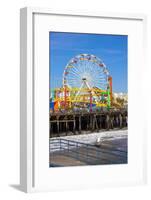 Image of a Popular Destination; the Pier at Santa Monica, Ca. with a View of the Ferris Wheel-Littleny-Framed Photographic Print