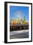 Image of a Popular Destination; the Pier at Santa Monica, Ca. with a View of the Ferris Wheel-Littleny-Framed Photographic Print