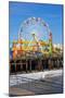 Image of a Popular Destination; the Pier at Santa Monica, Ca. with a View of the Ferris Wheel-Littleny-Mounted Photographic Print
