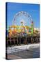 Image of a Popular Destination; the Pier at Santa Monica, Ca. with a View of the Ferris Wheel-Littleny-Stretched Canvas