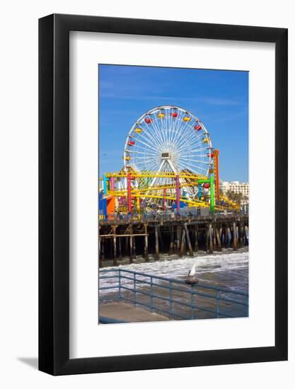 Image of a Popular Destination; the Pier at Santa Monica, Ca. with a View of the Ferris Wheel-Littleny-Framed Photographic Print