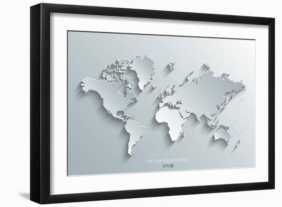 Image of a Vector World Map-Juliann-Framed Art Print