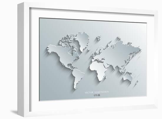 Image of a Vector World Map-Juliann-Framed Art Print