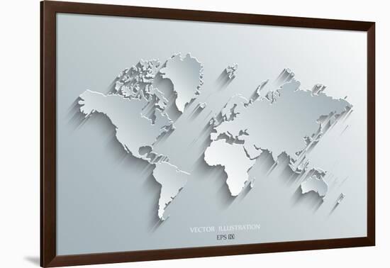 Image of a Vector World Map-Juliann-Framed Art Print