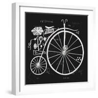 Image of an Old Bicycle with a Large Wheel-Dmitriip-Framed Art Print