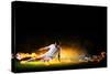 Image of Football Player in White Shirt-Sergey Nivens-Stretched Canvas