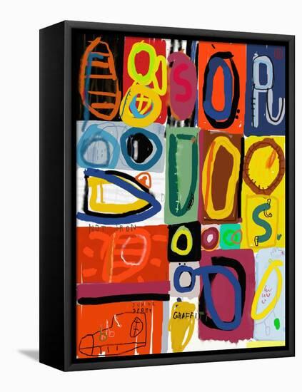 Image of Graffiti, Which Contains Multi Colored Figures-Dmitriip-Framed Stretched Canvas