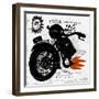 Image of Motorcycle, Which is Made in the Style of Graffiti Translation from Chinese - Chinese Qual-Dmitriip-Framed Art Print