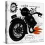 Image of Motorcycle, Which is Made in the Style of Graffiti Translation from Chinese - Chinese Qual-Dmitriip-Stretched Canvas