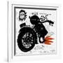 Image of Motorcycle, Which is Made in the Style of Graffiti Translation from Chinese - Chinese Qual-Dmitriip-Framed Art Print