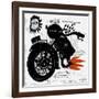 Image of Motorcycle, Which is Made in the Style of Graffiti Translation from Chinese - Chinese Qual-Dmitriip-Framed Art Print