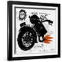 Image of Motorcycle, Which is Made in the Style of Graffiti Translation from Chinese - Chinese Qual-Dmitriip-Framed Art Print