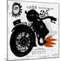 Image of Motorcycle, Which is Made in the Style of Graffiti Translation from Chinese - Chinese Qual-Dmitriip-Mounted Art Print
