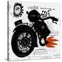 Image of Motorcycle, Which is Made in the Style of Graffiti Translation from Chinese - Chinese Qual-Dmitriip-Stretched Canvas