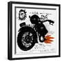 Image of motorcycle, which is made in the style of graffiti-Dmitriip-Framed Art Print