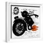 Image of motorcycle, which is made in the style of graffiti-Dmitriip-Framed Art Print