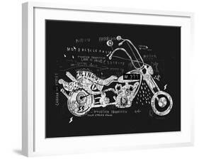 Image of Motorcycle, Which is Made in the Style of Graffiti-Dmitriip-Framed Art Print