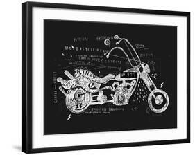 Image of Motorcycle, Which is Made in the Style of Graffiti-Dmitriip-Framed Art Print