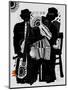 Image of musicians who are playing in the street-Dmitriip-Mounted Art Print