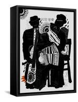 Image of musicians who are playing in the street-Dmitriip-Framed Stretched Canvas